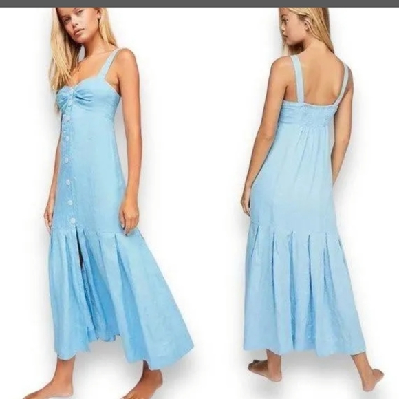 Free People Let's Get Lost Linen Dress